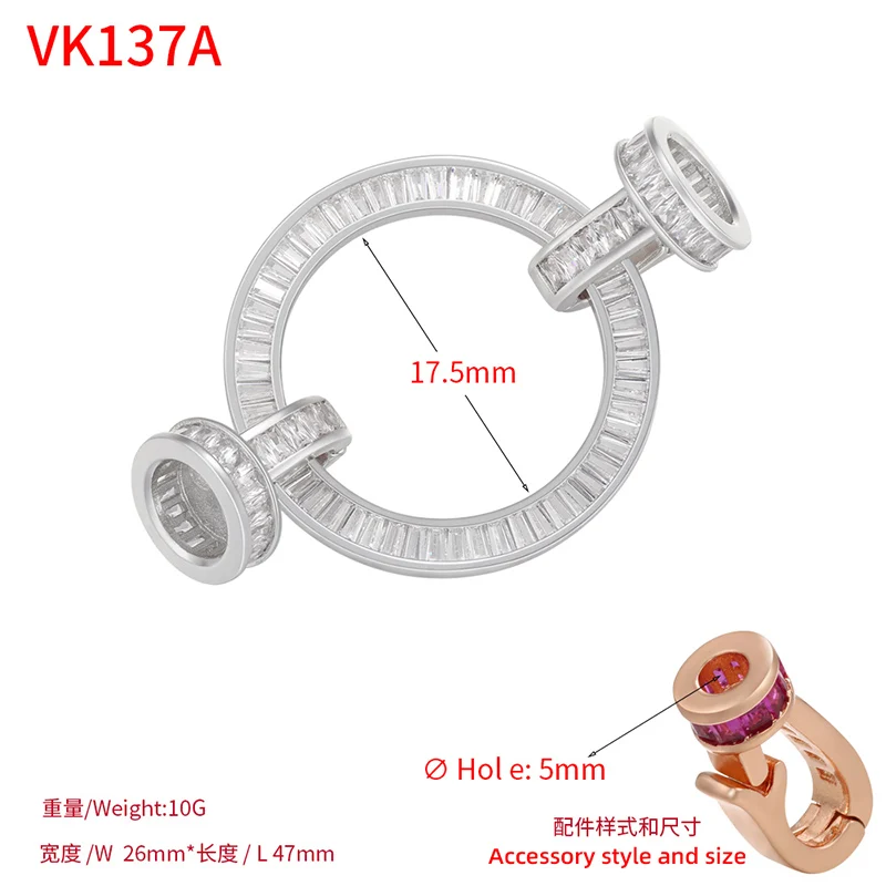 ZHUKOU gold color crystal connectors for bracelet Fastener Clasp for women handmade bracelet accessories wholesale VK135