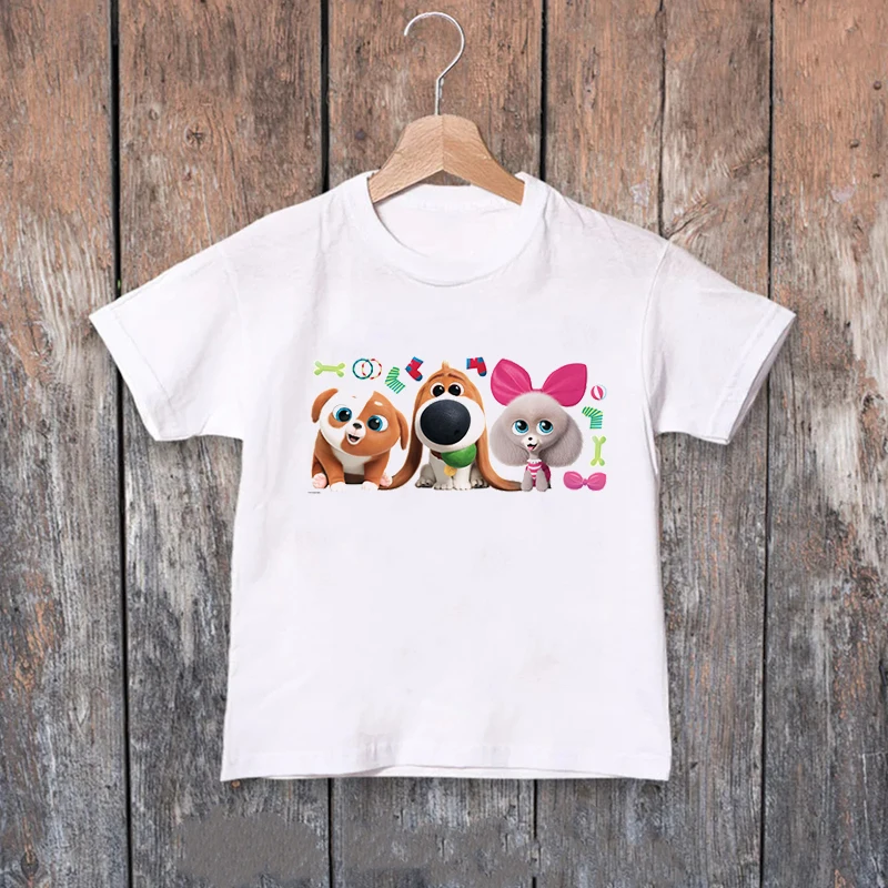 Cute children tshirt funny pet secret life cartoon print boys t-shirt fashion Harajuku girls t shirts summer boys /girl sclothes