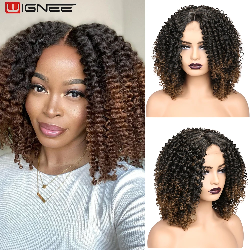 Wignee Wig Lurus untuk Wanita Kulit Hitam Wig Merah Rambut Sintetis Wig Panjang Rambut Tahan Panas Wig Renda Tanpa Lem Rambut Coaplay/Kehidupan Sehari-hari