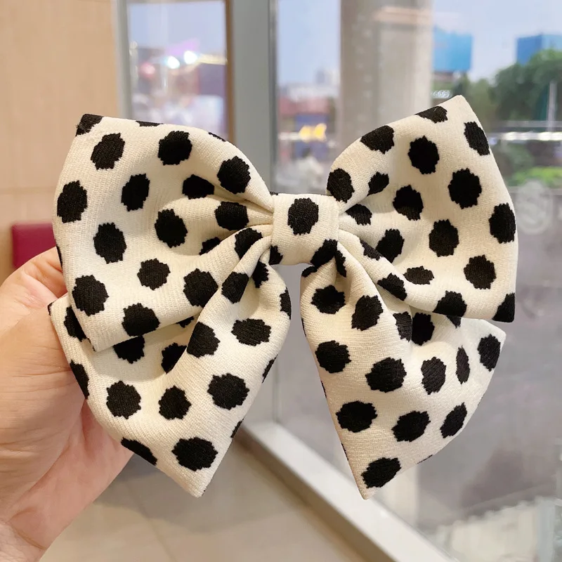 2022 New Fashion Beautiful Sweet Print Sweet Leopard Striped Bow Spring Hairpin Barrettes for Women Girls Accessories Headwear