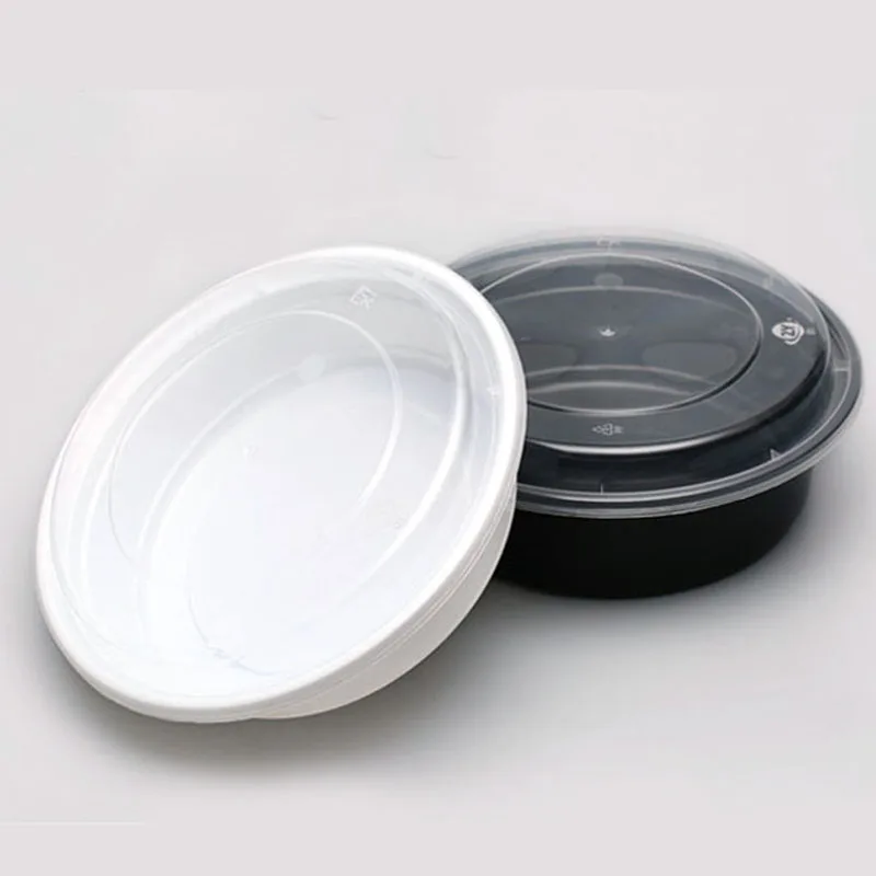 50pcs Round Plastic Food Containers Meal Prep Containers Reusable Free Airtight Lids Microwavable Freezer Stackable Salad Bowls