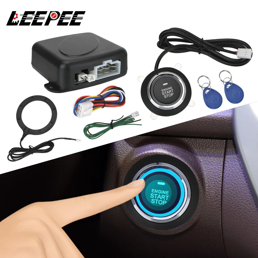 

Engine Push Button 12V Entry Ignition Starter Switch Keyless Entry Starter Antitheft System Car Alarm One Start Stop Button