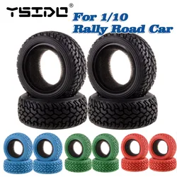 4Pcs RC Rally Skidproof Rubber Tires For 1:10 Scale RC Car On Road Racing Rally HSP HPI Redcat Tamiya Kyosho SAKURA Tyres Parts
