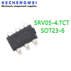 10 Uds SRV05-4.TCT SOT23-6 SRV05 SOT23 V05 SRV05-4 SRV05-4-P-T7 SOT SMD nuevo y Original IC Chipset