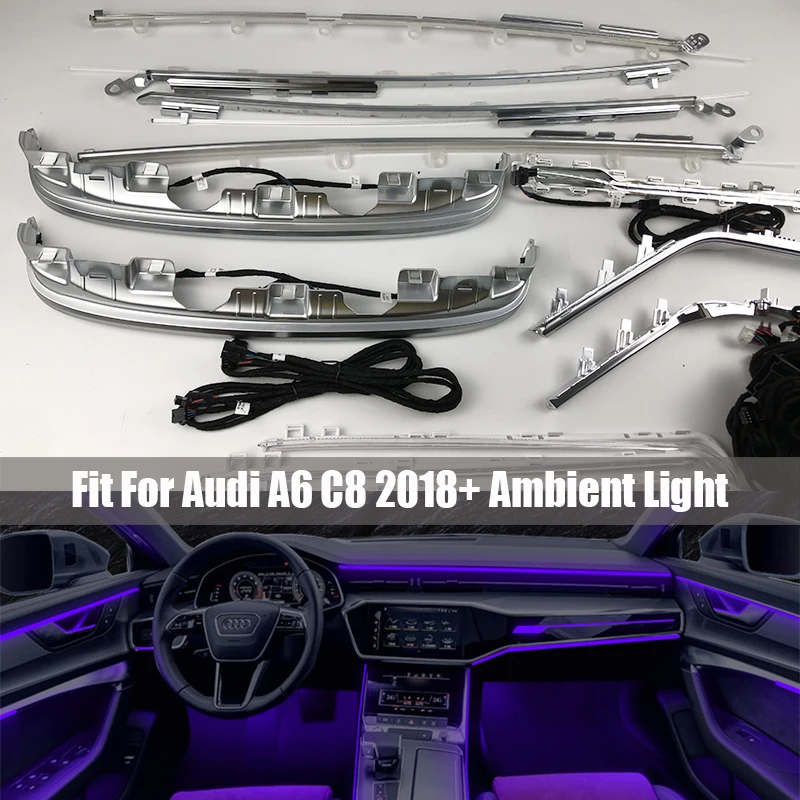 

LED Interior Atmosphere Light For Audi A6 A6L C8 2019 up ambient light door light Footwell light original MMI control