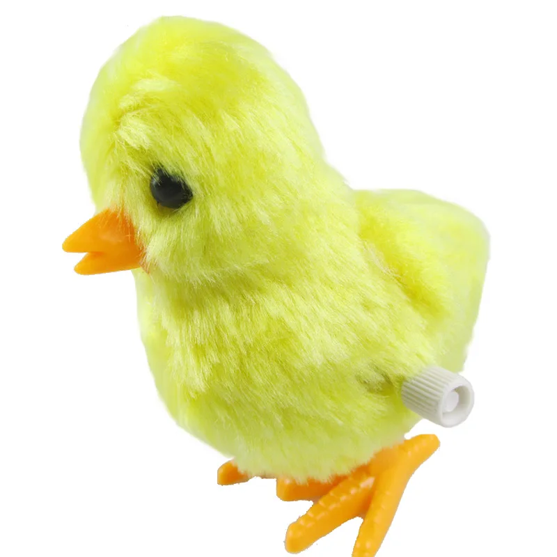 Süße gelbe Wind Up Küken Huhn Puppe Plüsch hüpfendes Küken Actionfigur Baby Kinder Spielzeug kleines Geschenk