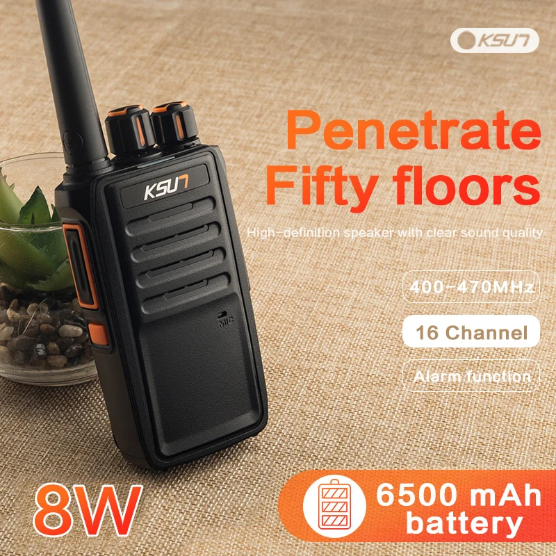 Long Range Walkie Talkie Handheld Radio 8W High-Power UHF Portable Two Way Radio Communicator HF Transceiver KSUN X30-QJ