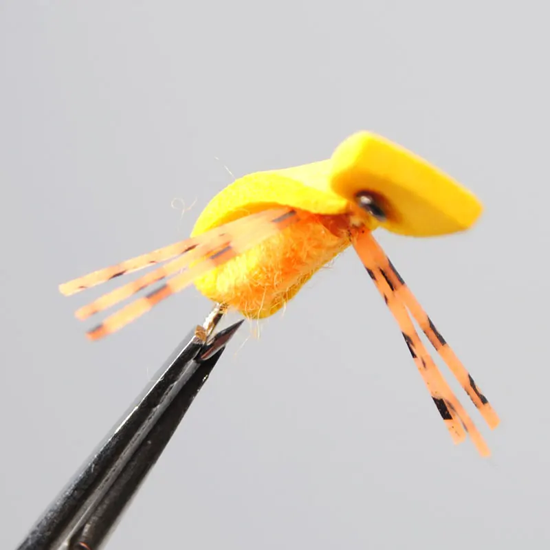 ICERIO 6PCS Orange Foam Beetle Dry Fly Tying Hook Floats Baits Trout Fishing Fly Lure