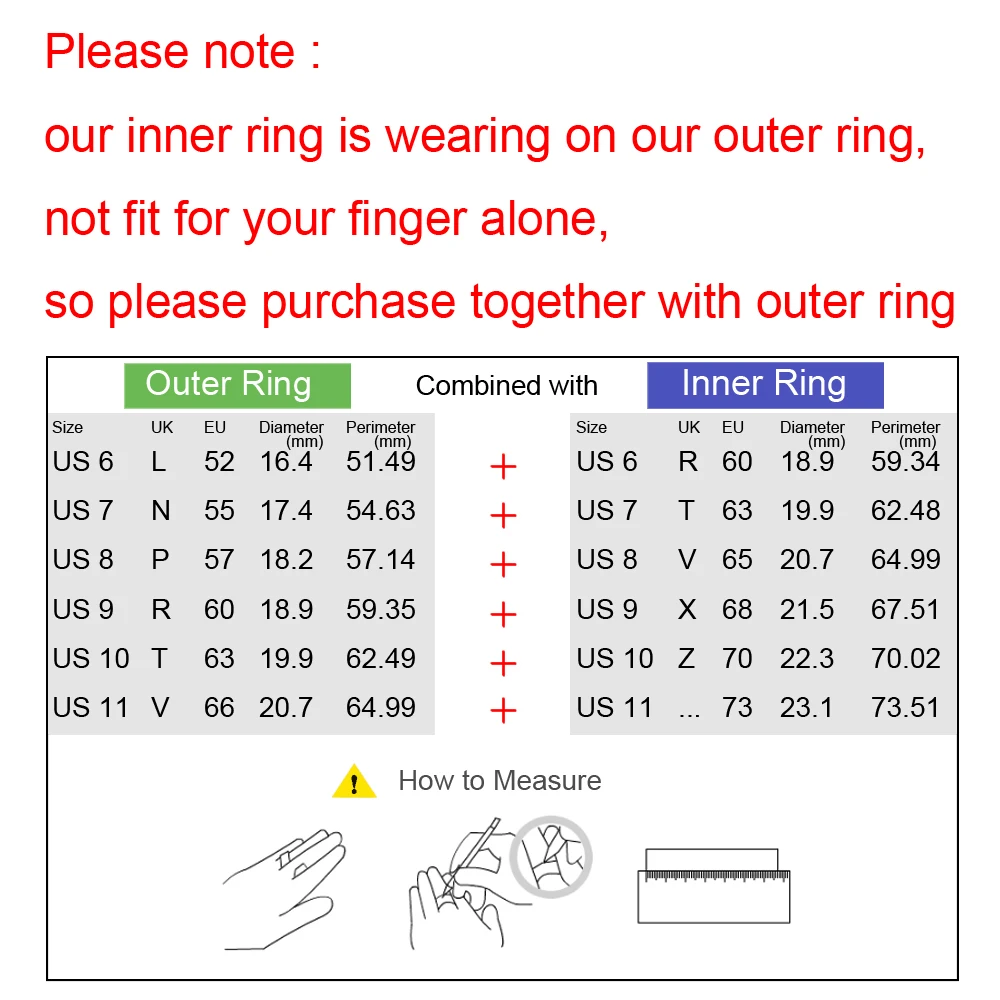 Yoiumit Stackable Inner Filled Aluminum Accessories Rings Women Stainless Steel Base Interchangeable Ring Wedding Jewelry Gift