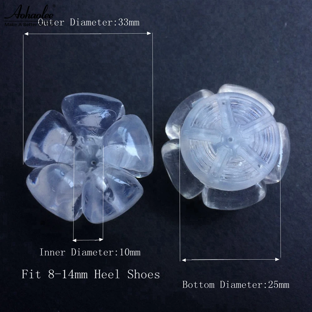 Aohaolee Silicone High Heel Protectors Stiletto Flower Pattern Covers Heel Stoppers Crystal Antislip Heel Protection For Grass