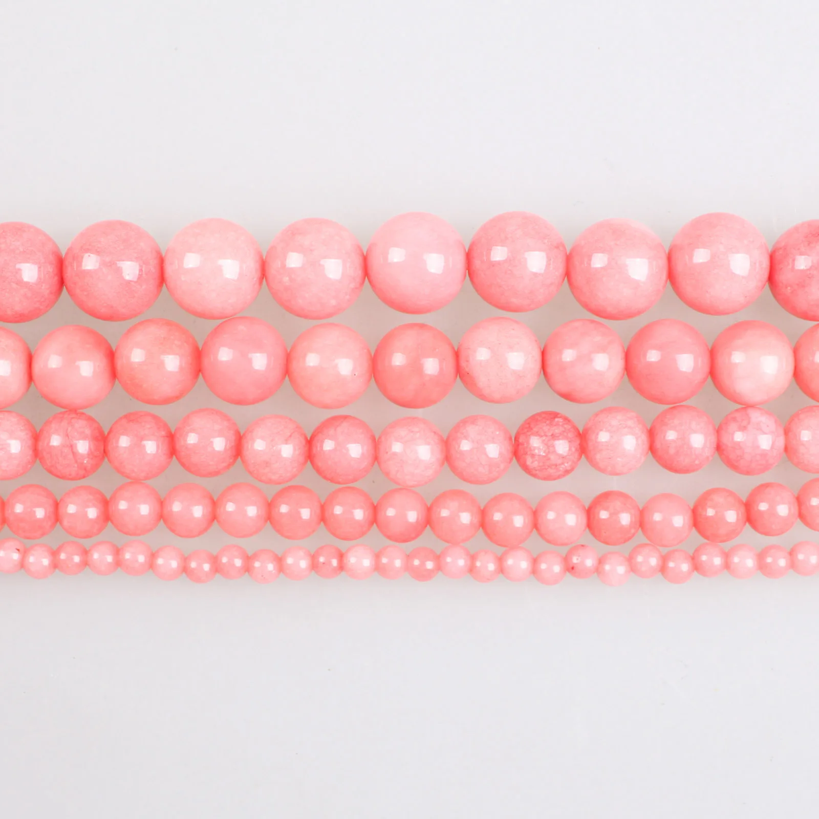 Natural Stone Beads Pink Chalcedony Rhodonite Round Loose Beads 4 6 8 10 12mm Beads For Bracelets Necklace Jewelry Making