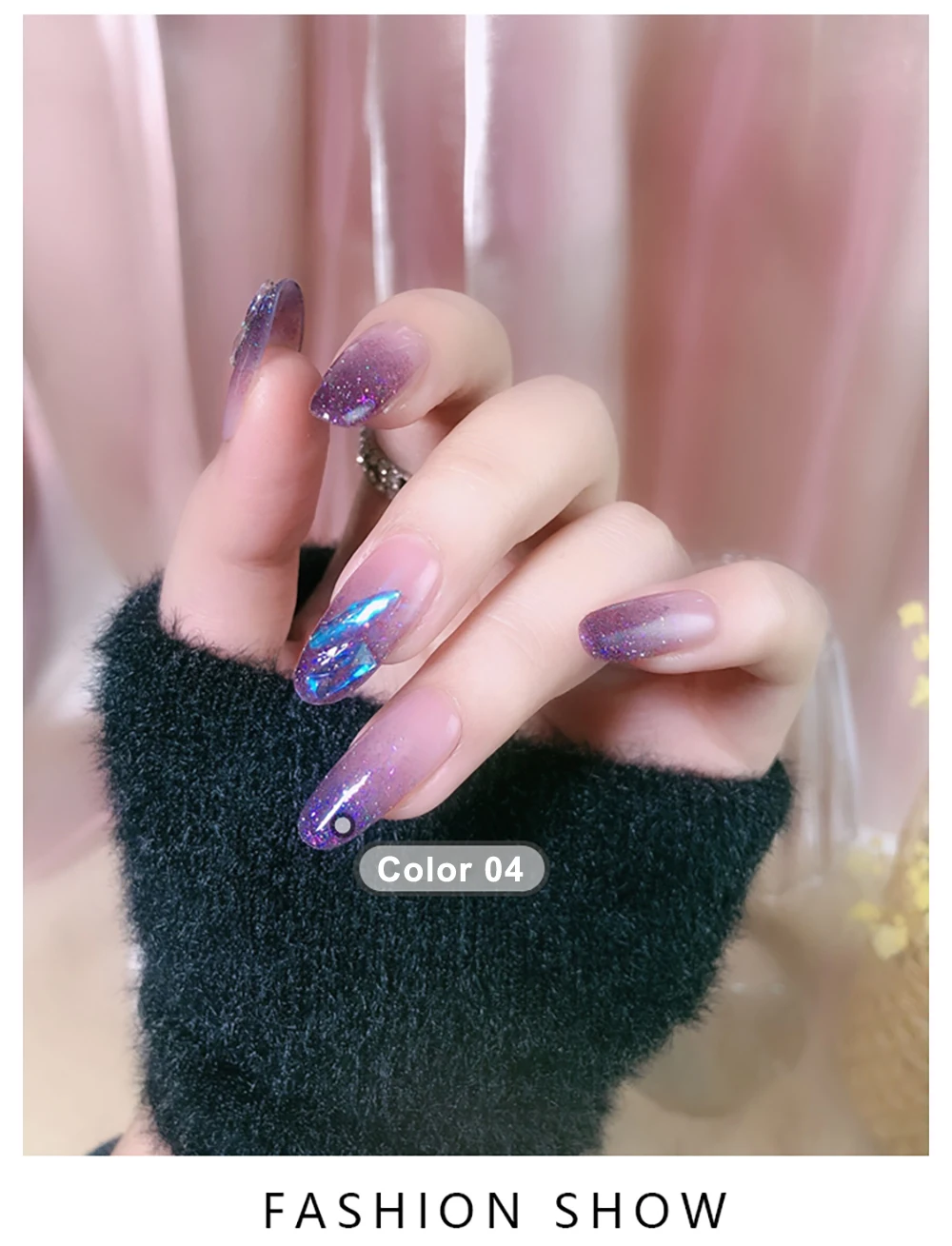Vendeeni 6 Farben/Set Laser Glitter Broken Diamond Gel Nagellack UV Soak Off Gel Lack Superglänzender Gel-Lack für Nagelkunst – Detail 10