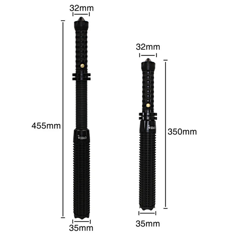 

Aluminum alloy charge telescopic zoom mace flashlight self-defense security patrol safety hammer strong lighting LED light tool