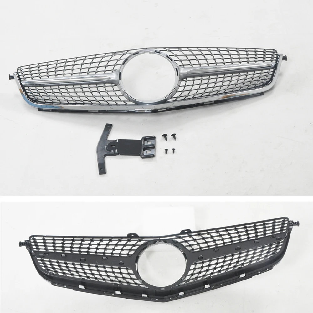 

Grill Front Grille For Mercedes-Benz W204 C63 AMG Only 2012-2014 Silver/Black Car Upper Bumper Hood Mesh Grid Kit