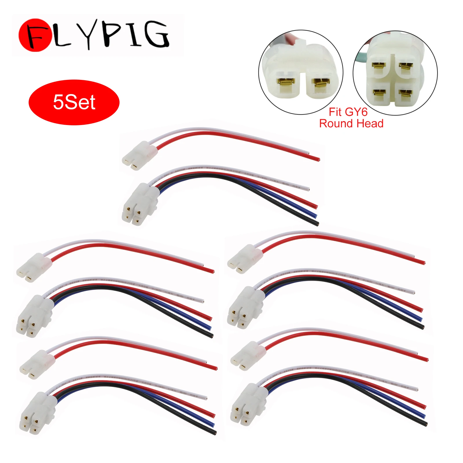 5Set CDI Cable Electric Harness W/Plug for GY6 Engine 4 Stroke 50cc 150cc Scooter Moped At Go Kart TAOTAO JONWAY SUNL