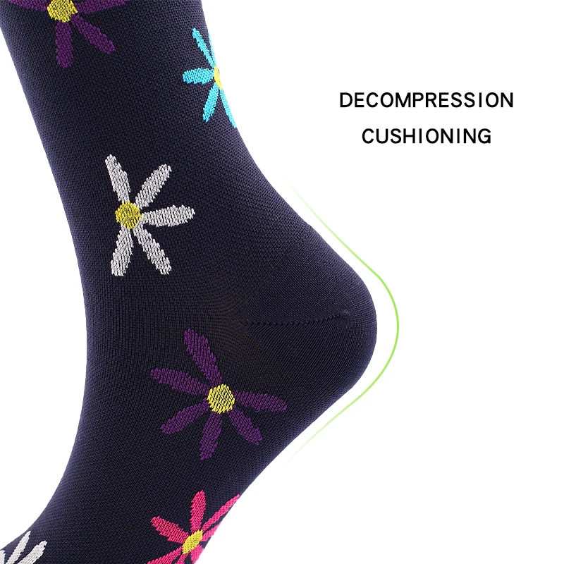 Calcetines de compresión elásticos Unisex, para correr al aire libre, senderismo, ciclismo y trotar, para la circulación sanguínea, novedad