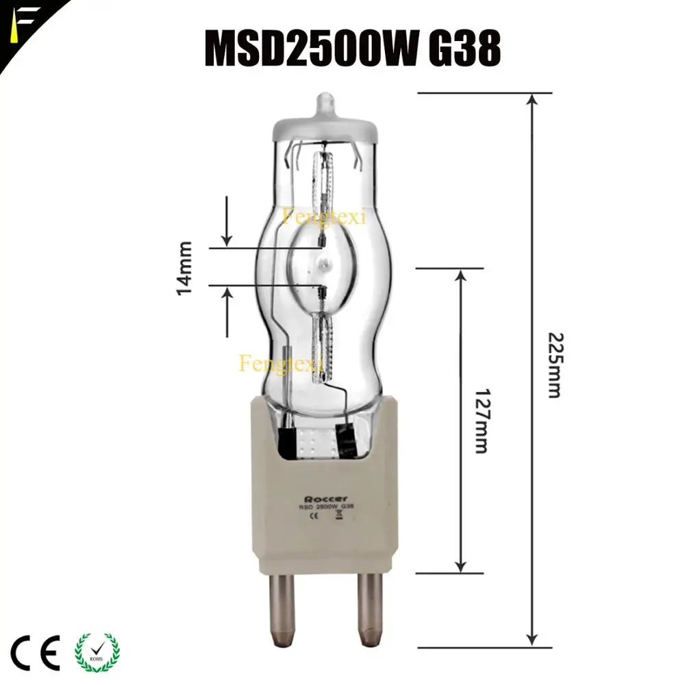 HMI2500W/SE XS HMI4000W/SE Stage Moving Head Light Lamp RSD2500w 4000w G38 Follow Spot Light Bulb Photography Light Bulb