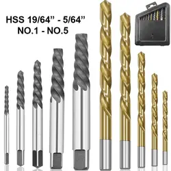 10pcs Screw Extractor Cobalt Left Hand Drill Bit set Broken Bolt Damaged Set