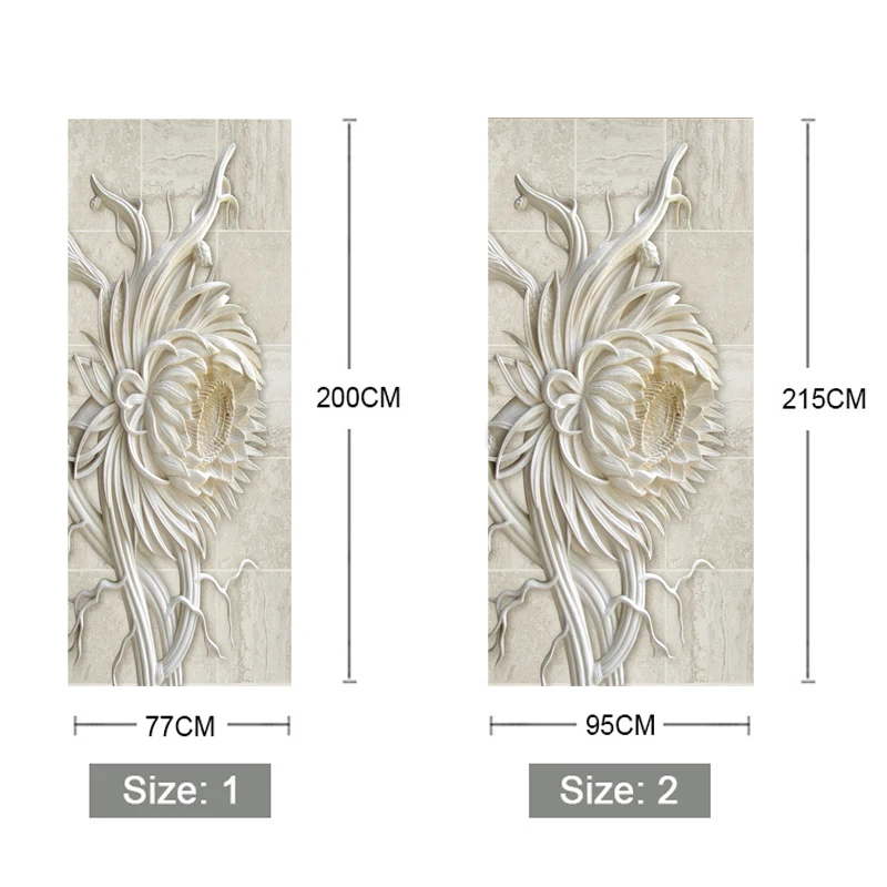 Creative Chrysanthemum Flowers 3D Mural Sticker for Door Living Room Bedroom Decoration Waterproof PVC Self-Adhesive Wall Poster