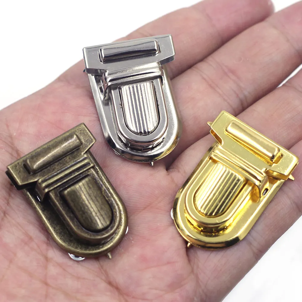 5 Sets Men Women Leather Handbag Metal Clasps Bag Press Push Closure Purse Tongue Locks Briefcase Spring Lock Luggage Hardware