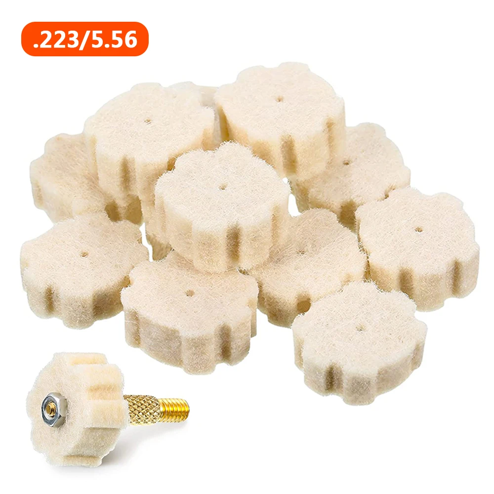 30/50/100Pcs Chamber Cleaning Pads Attachment Cleaning Chamber Mop .223/5.56 Chamber Cleaning Pad Wool Felt Gun Cleaning Kits