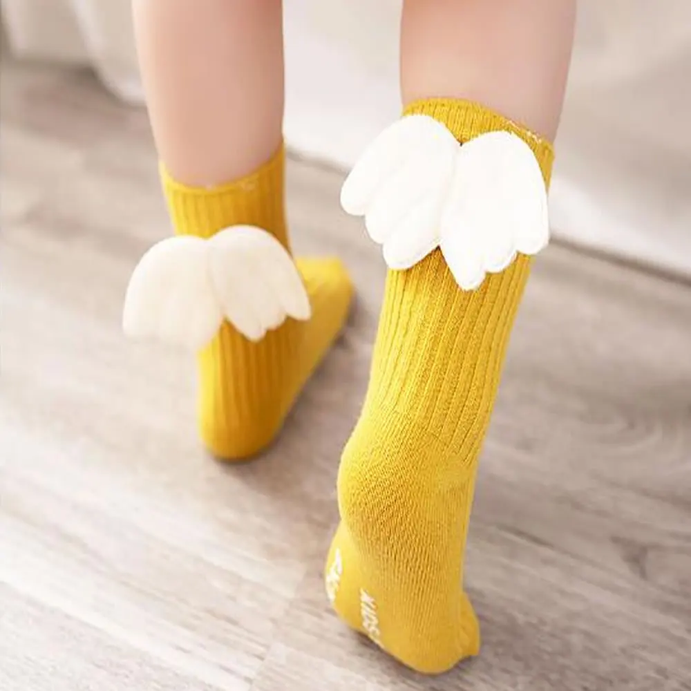 Baby Sock Cute Knee High Socks 3D Angel Wings Socks Kids Toddler Candy Color Soft Sock Children Leg Warm