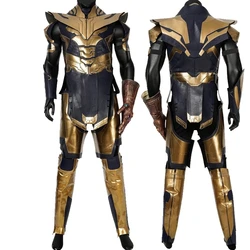 Movie End Game Cosplay Costume Boss Thanos Battle Uniform Fancy Halloween Party Outfit Full Props With Shoes