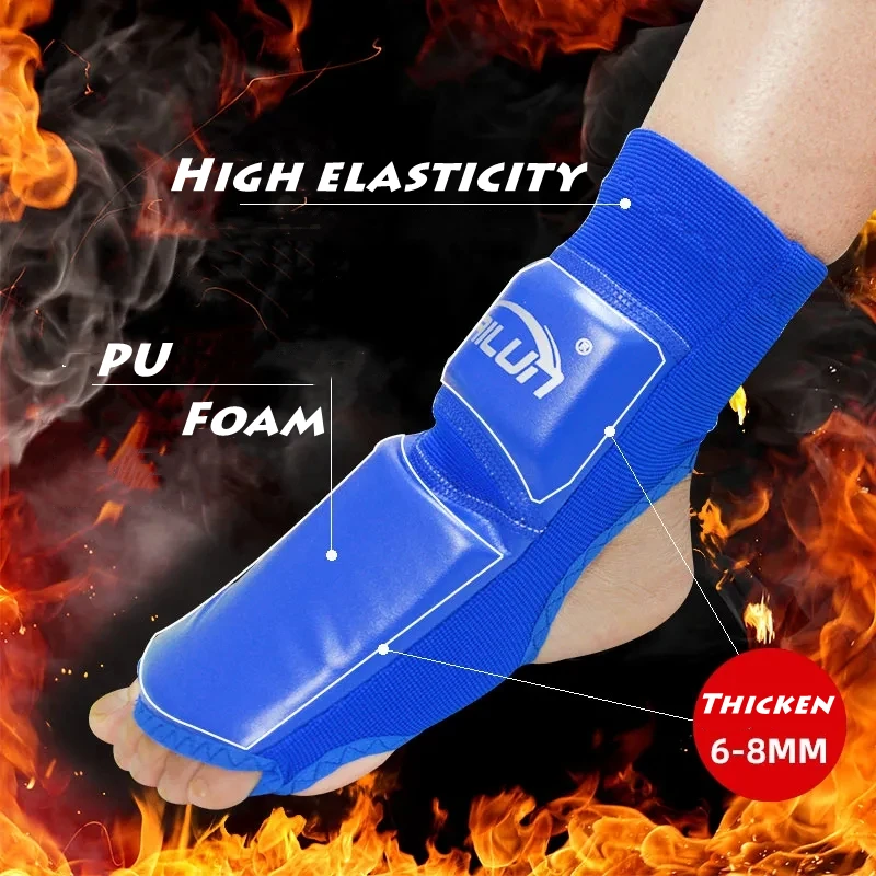 PU Leather Ankle Guard MMA Boxing Muay Thai Foot Insteps Guards Feet Protector Martial Arts Wushu Sanda Training Protective Gear