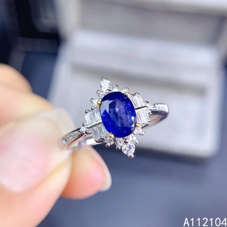 KJJEAXCMY fine jewelry 925 sterling silver inlaid natural sapphire women elegant trendy Chinese style gem ring support detection