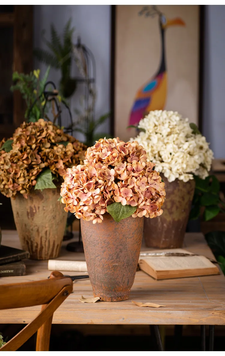 Simulation Flower Retro Hydrangea Wedding Decoration Home Living Room Wall Decoration Photography Props Fake Flowers