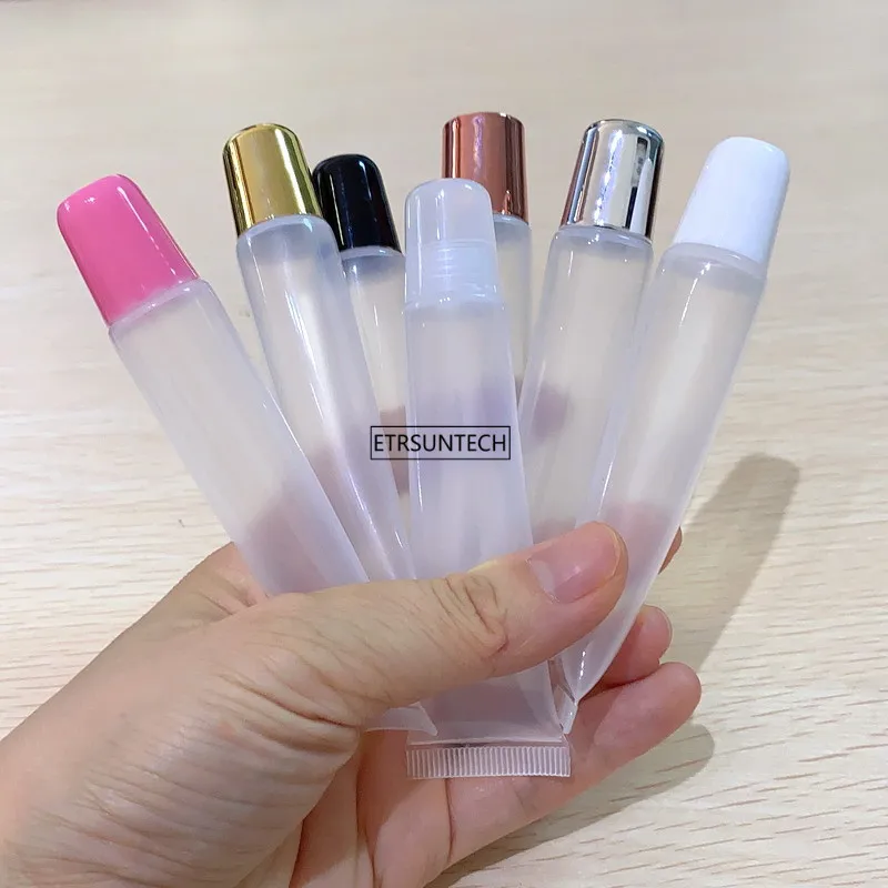 50pcs 5ml 10ml 15ml 20ml Empty Lipstick Tube Lip Balm Soft Makeup Squeeze Sub-bottling,Clear Plastic Lip Gloss Container F606