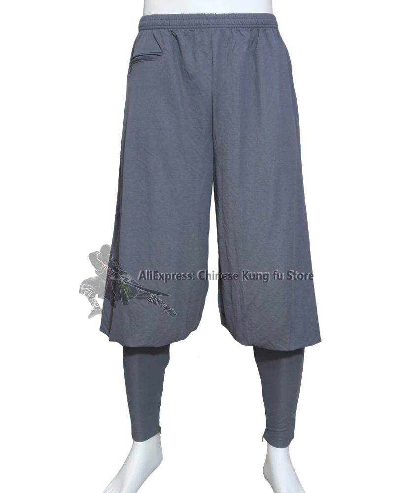 4 Colors Soft Cotton Blends Buddhist Trousers Shaolin Kung fu Tai chi Pants Wushu Wing Chun Clothes