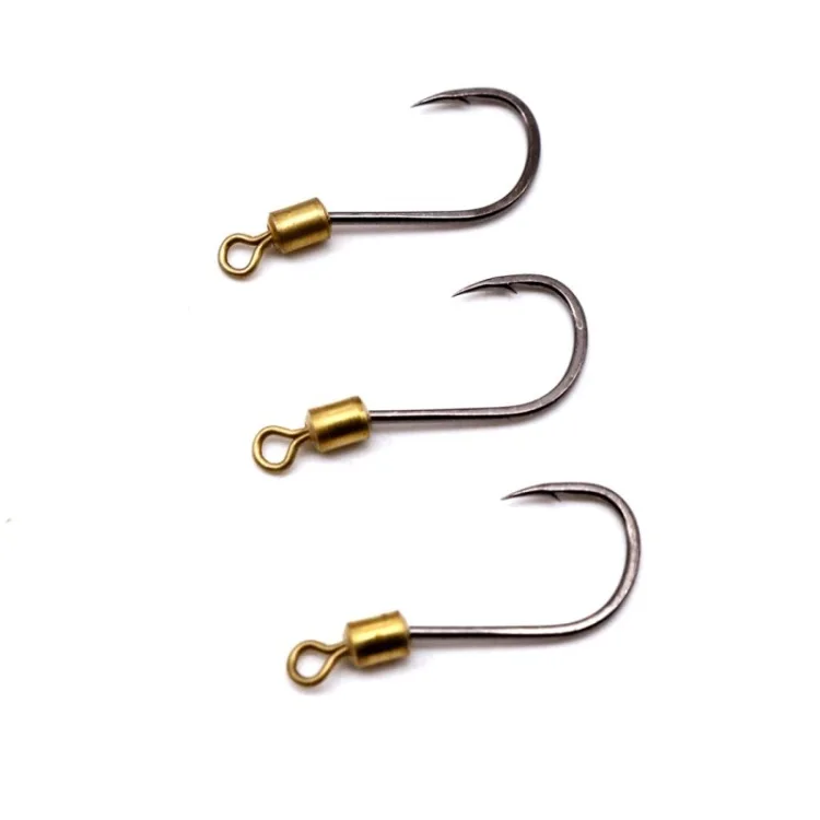 Fishing Swivel Connector Hooks Barbed Jig Hook Carp Fishing Jig Head High Carbon Steel 10pcs for Fly Fishing Accessories Tackle image 5
