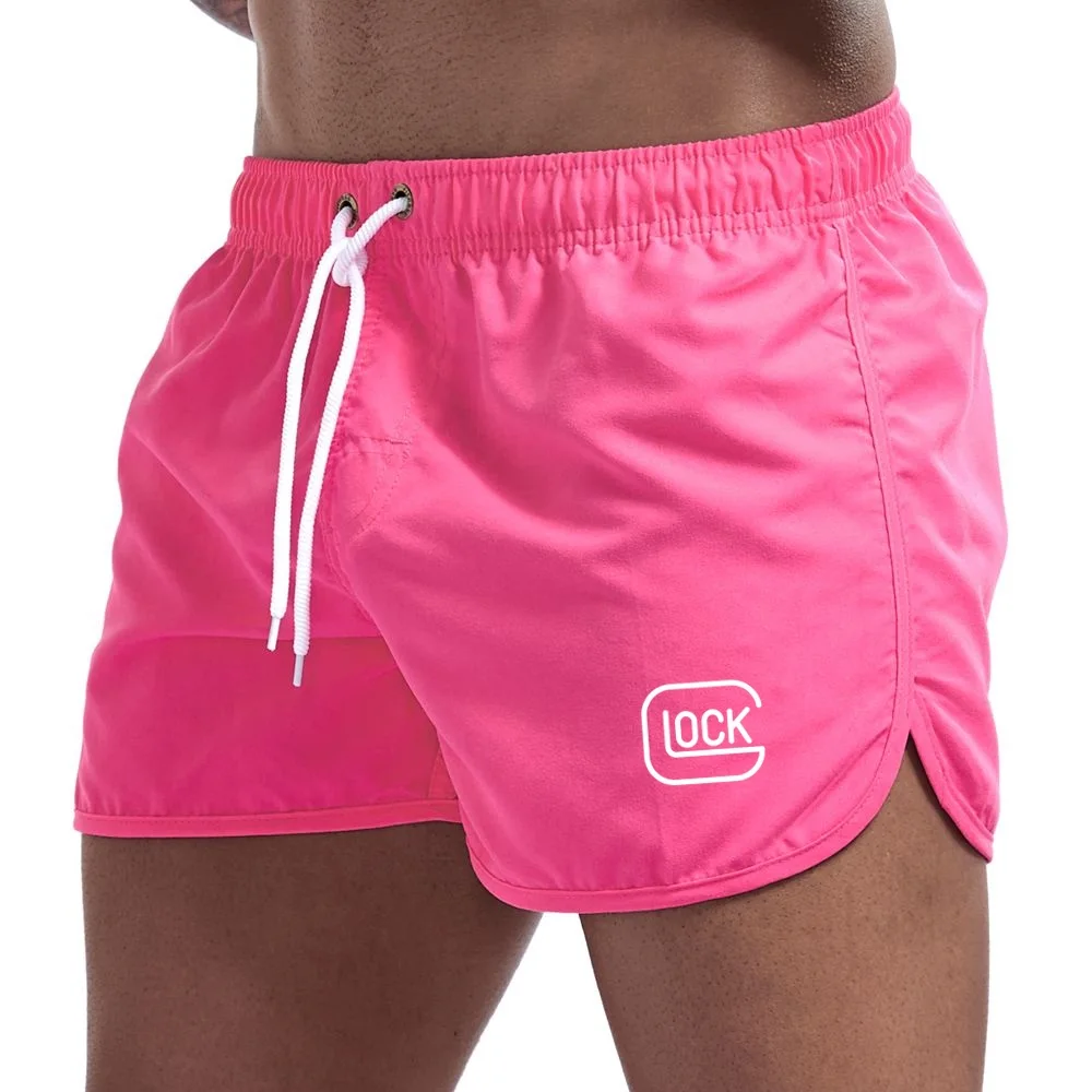 Quick-Dry Swimming Shorts Glock Handgun Logo Men\'s Swimwear Boxer Swimsuit Trunks Bathing Beach Wear Surfing Board Short Pants