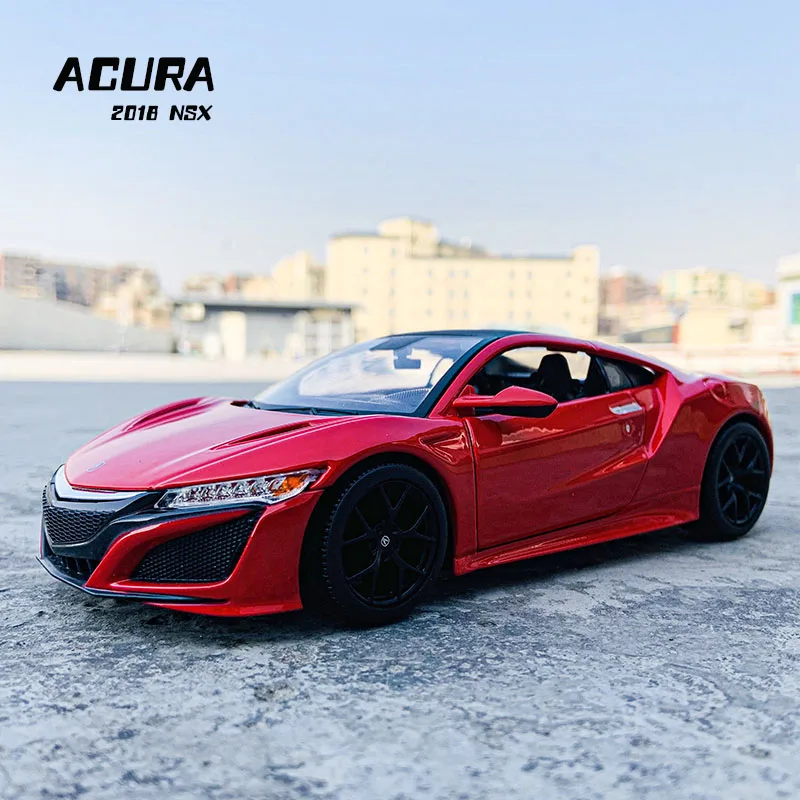 Maisto 1:24 Honda 2018 Acura NSX Red Model Die-Casting Alloy Car Model Crafts Decoration Collection Toy Tools Gift