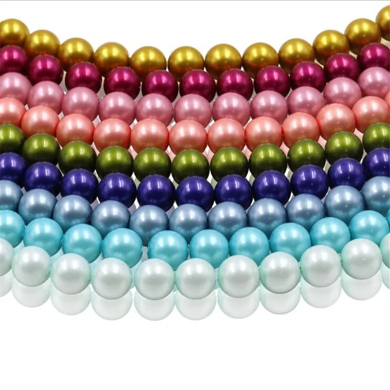 Pearl beads 3-14mm Glass Pearl Beads White Glass Imitation Round Loose Beads For Jewelry DIY Bracelet Necklace Making 15\