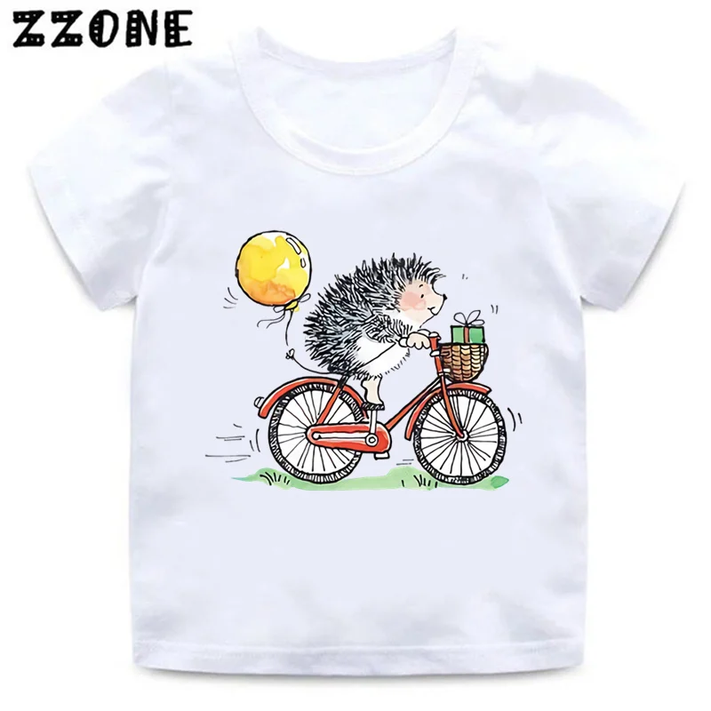 Cute Hedgehog Animal Cartoon Kids T-Shirts Funny Baby Boys Funny T shirt Children Summer Short Sleeve Tops Girls Clothes,HKP2307