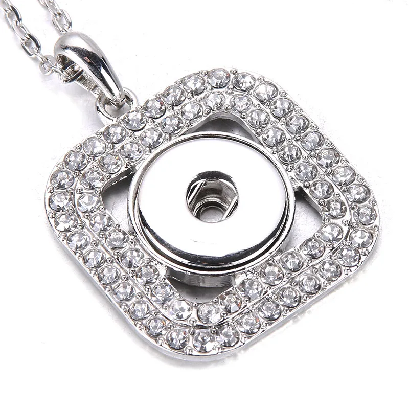 New Snap Jewelry Metal Snap Button Necklaces 18mm 20mm Snap Pendant Necklace For Women Girls DIY Button Jewelry Gift