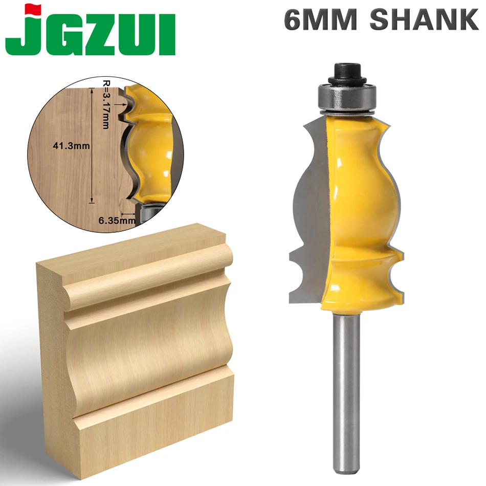 1PC 6mm Shank Architectural Cemented Carbide Molding Router Bit Trimming Wood Milling Cutter for Woodwork Cutter Power Tools