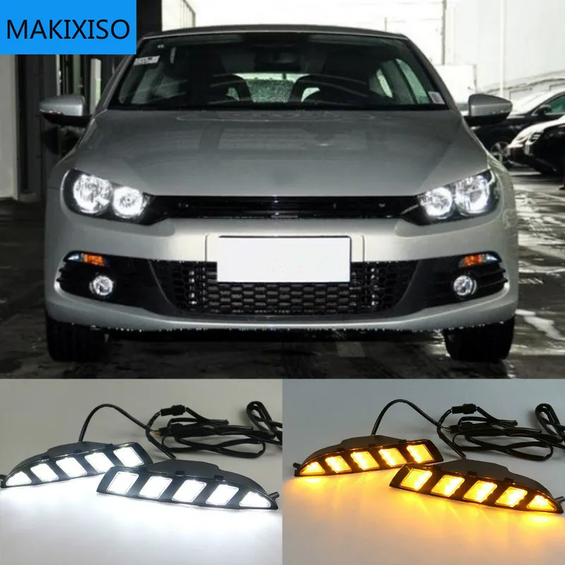 

For Volkswagen Scirocco 2011 2012 2013 2014 2015 Yellow Turn Signal style Relay Waterproof 12V Car LED DRL Daytime Running Light