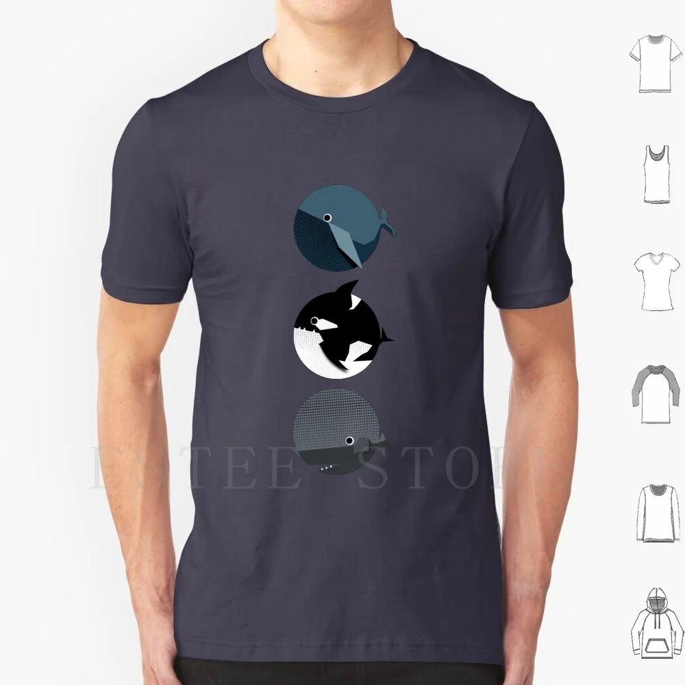 3 Whales T Shirt Cotton Men DIY Print Whales Killer Whale Orca Blue Whale Whale Ocean Sea Water Swimming Mamal Graphic