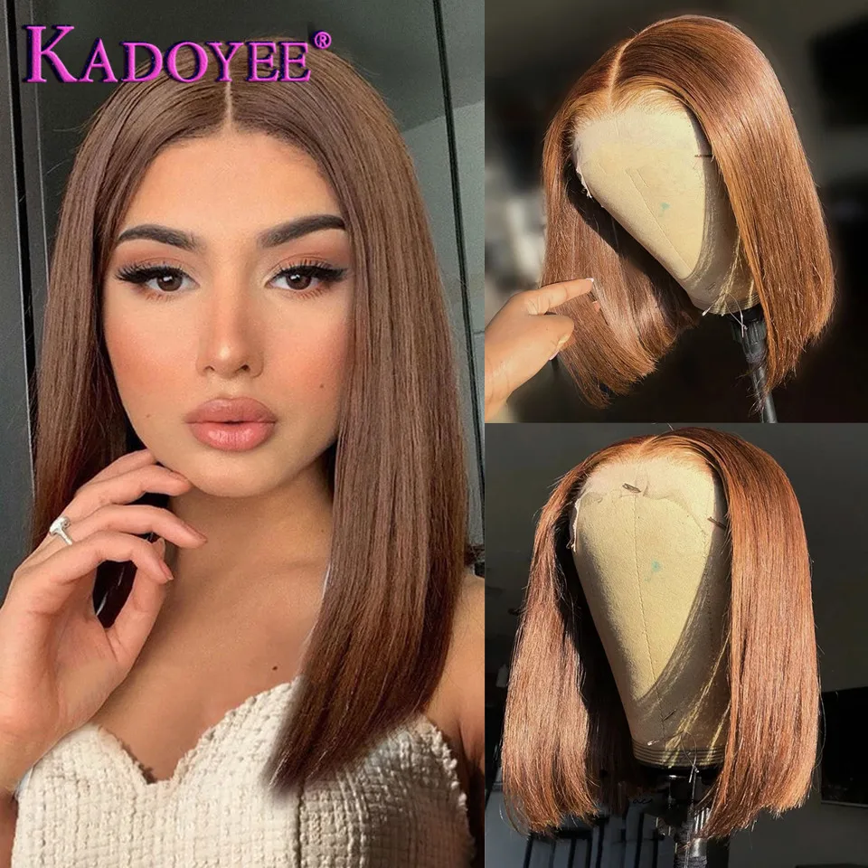 

Brown Short Bob Wigs 13x4 Straight Lace Front Wigs Human Hair Lace Frontal Wig Brazillian Bob Wig Human Hair Wigs For Women 180%