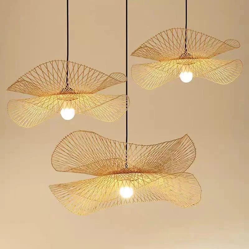 Imagem -02 - Lustre de Bambu em Rattan Luminária Decorativa Artesanal para Café Bar Jardim Sala de Jantar Quarto Vime