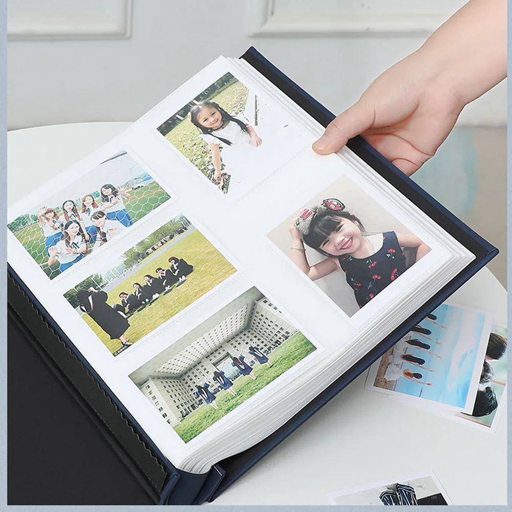 Retro Leather Souvenir Album for Family, Large-Capacity Wedding Album, Interstitial Photo, Can Hold 350 Big, 5 Inches