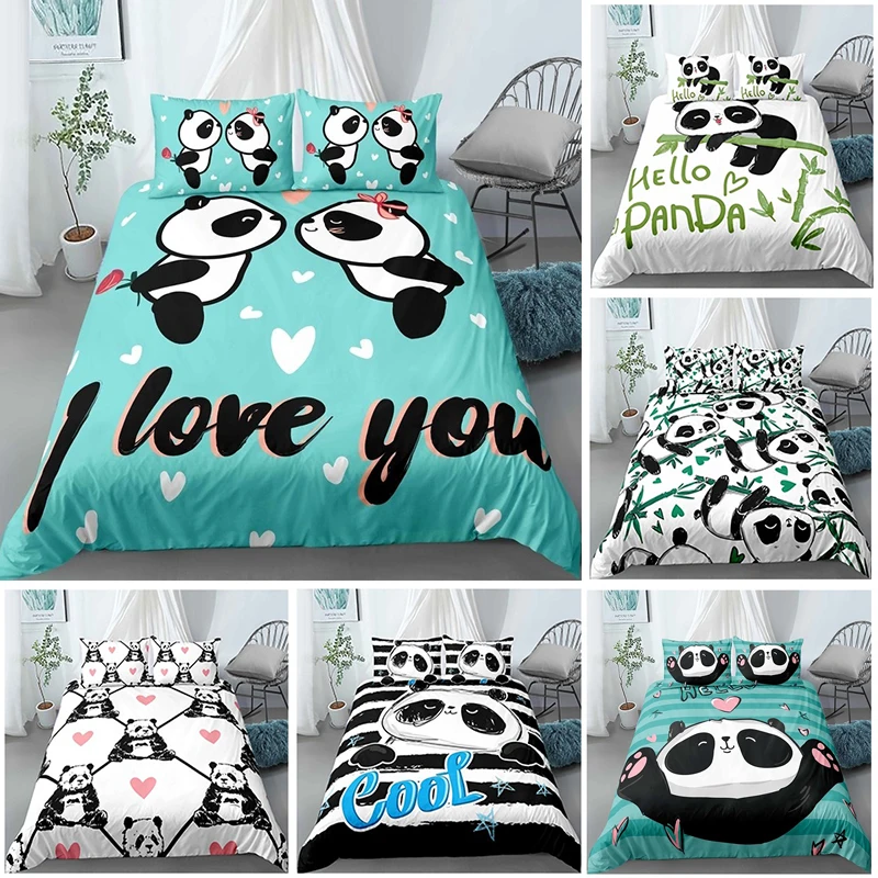 

Cute 3D Panda Bedding Set Bedclothes Bedroom Decor Comfortable Duvet Cover Bedlinen Kids