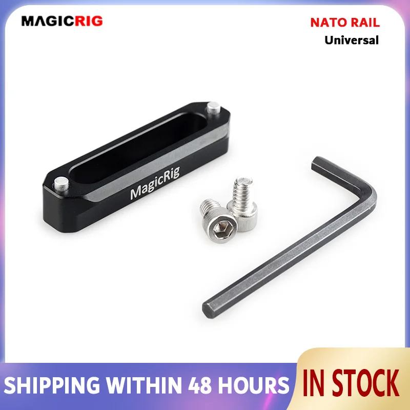 MAGICRIG Quick Release Safety Rail NATO Rail 70mm 50mm 48mm For DSLR Camera Cage /NATO Handle with 1/4''-20 Screws, Anti-Off Pin