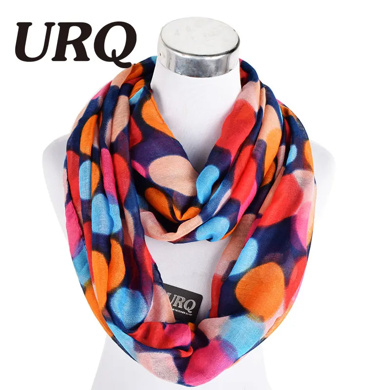 Woman Infinity Scarfs Winter Warm Polka Dot Women Tube scarf Scarves Loop Plumb Scares V8A9567