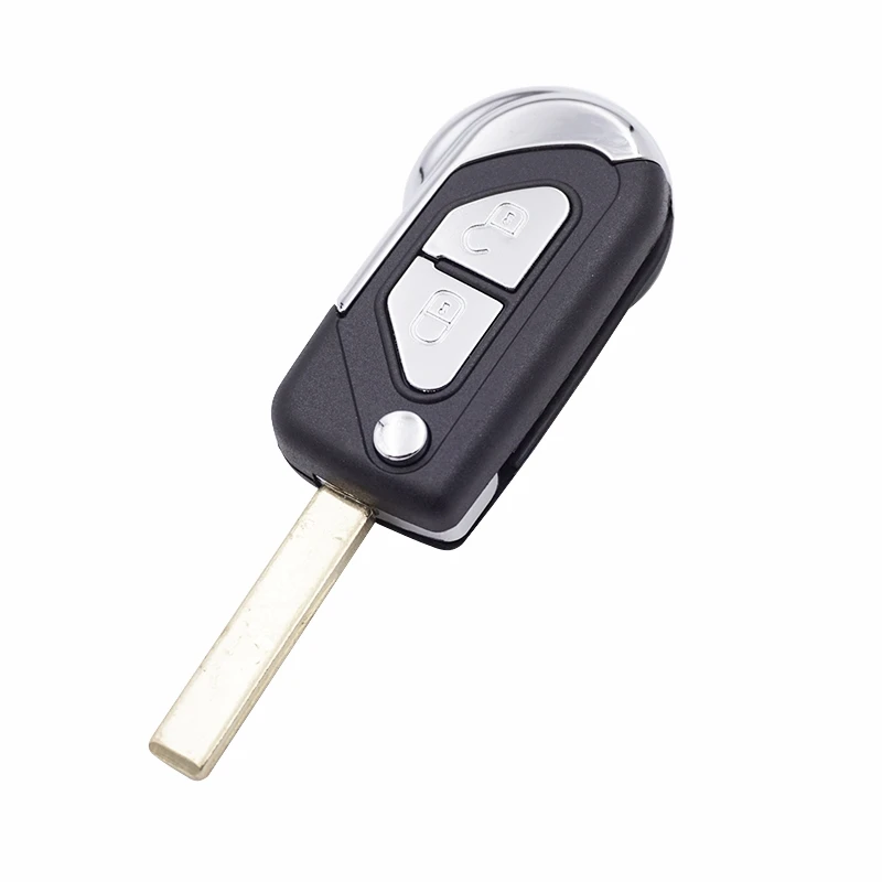 Xinyuexin Remote Flip Folding Car Key Shell Case Fob Fit for Peugeot Citroen DS3 Uncut Hu83 Key Blade Housing Cover 2 Buttons