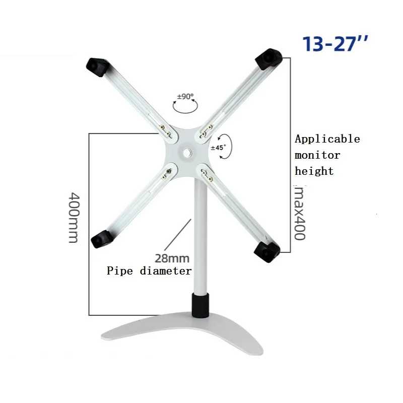 HILLPORT No Mounting Vesa Hole Monitor Desk Stand Accessory 13-27