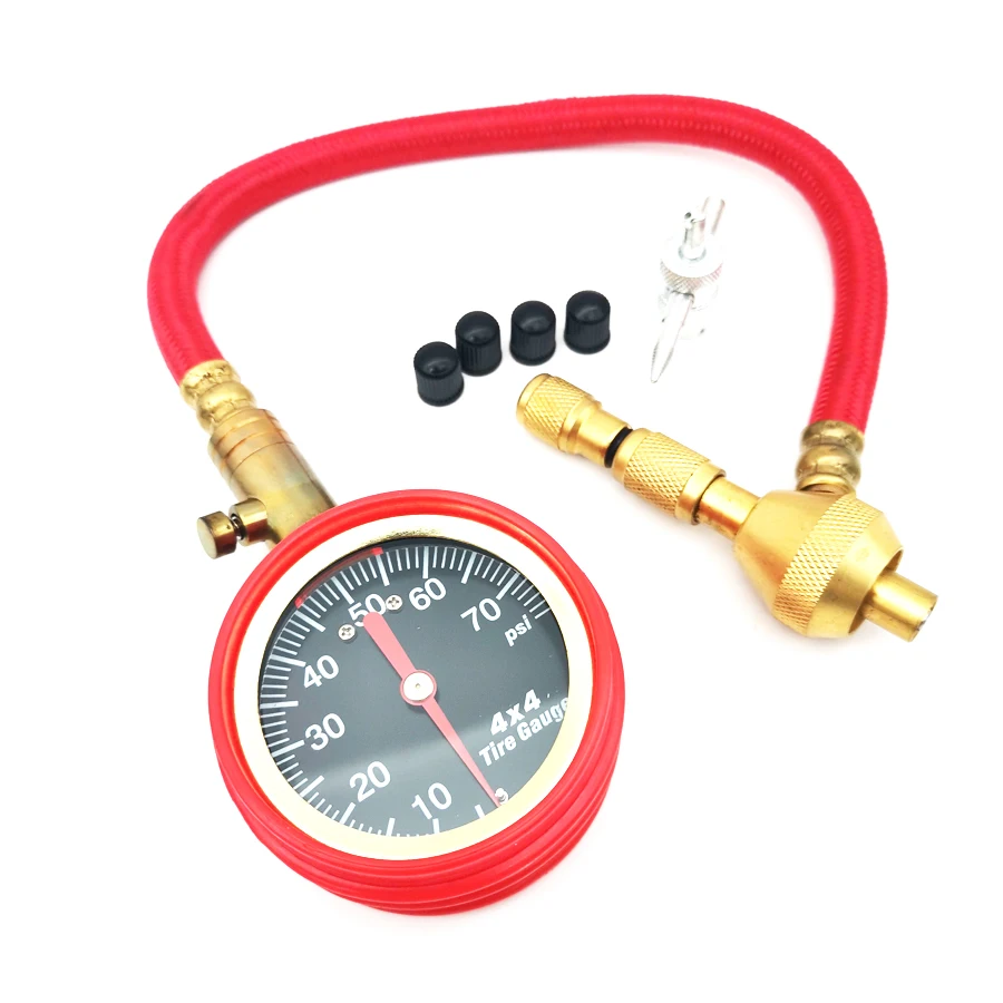 0 - 75PSI Tyre Deflator Rapid Tire Air Pressure Gauge Pointer Type Dial Valve